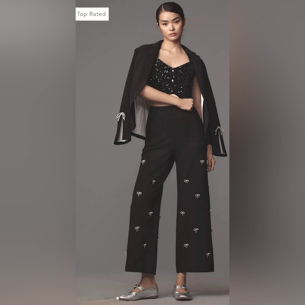 3-The Colette Cropped Wide-Leg Pants by Maeve: Bow Edition